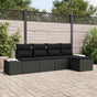 Garden Sofa Set 5 pcs Black Poly Rattan