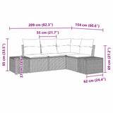 Garden Sofa Set 4 pcs Black Poly Rattan