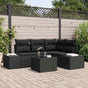 Garden Sofa Set 5 pcs Black Poly Rattan