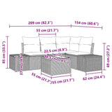 Garden Sofa Set 5 pcs Black Poly Rattan