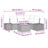 Garden Sofa Set 5 pcs Black Poly Rattan - Extra Image