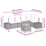 Garden Sofa Set 6 pcs Black Poly Rattan