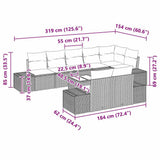 Garden Sofa Set 9 pcs Black Poly Rattan