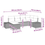 Garden Sofa Set with Cushion 6 pcs Black Poly Rattan - Extra Image