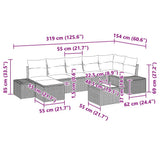 Garden Sofa Set 8 pcs Black Poly Rattan