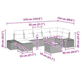 Garden Sofa Set with Cushion 8 pcs Black Poly Rattan - Extra Image