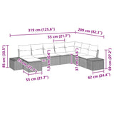 Garden Sofa Set 8 pcs 319 x 209 x 85 cm Poly rattan - Extra Image