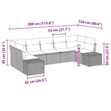 Garden Sofa Set with Cushion 7 pcs Black Poly Rattan