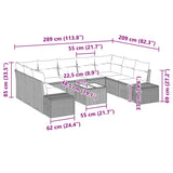 Garden Sofa Set with Cushion 10 pcs Black Poly Rattan - Extra Image