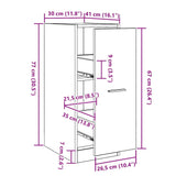 Apothecary Cabinet Black oak 30 x 41 x 77.5 cm Engineered wood - Extra Image