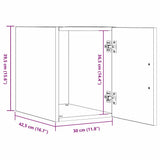Wall-Mounted Cabinet Wall-mounted Black Oak 30 x 42.5 x 39.5 cm