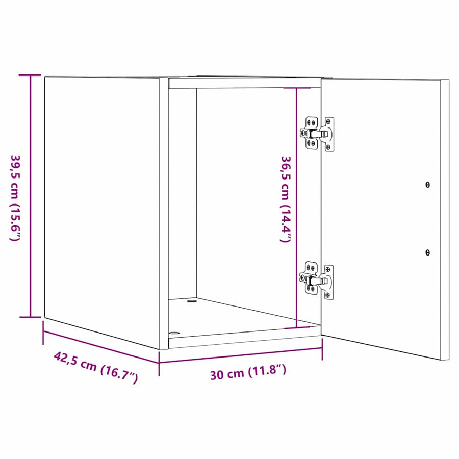 Wall-Mounted Cabinet Black Oak 30 x 42.5 x 39.5 cm