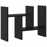 Desk Organiser Black Oak 50 x 15,5 x 35,5 cm Engineered Wood - Front View