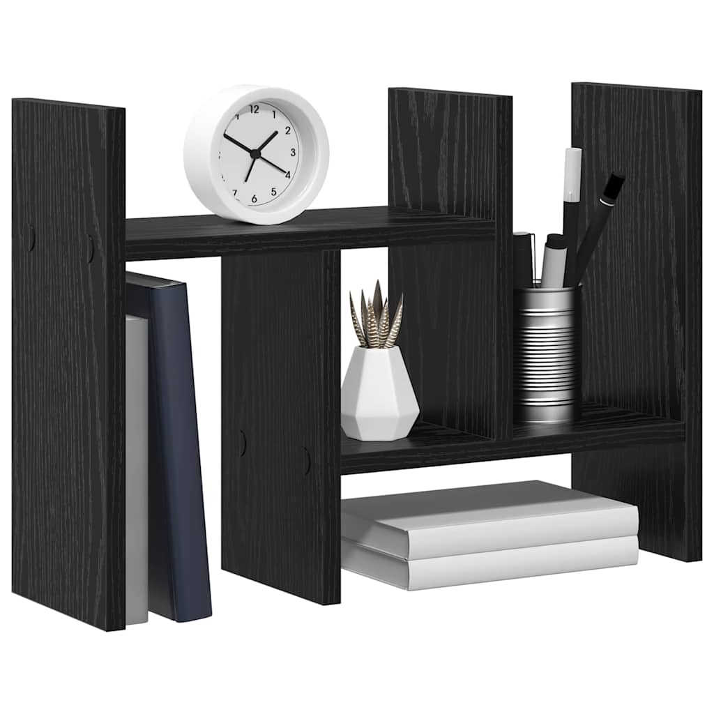 Desk Organiser Black Oak 50 x 15,5 x 35,5 cm Engineered Wood