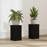 Plant Stand 2 pcs Black oak 10 x 10 x 18 cm Engineered Wood