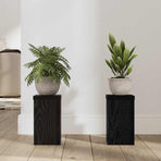 Plant Stand 2 pcs Black Oak 10 x 10 x 18 cm Engineered Wood