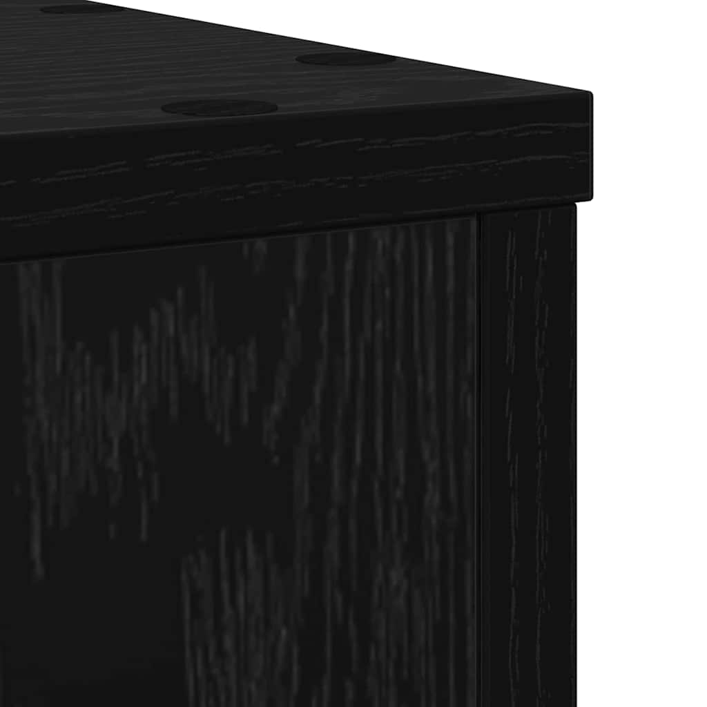 Plant Stand 2 pcs Black oak 20 x 20 x 30 cm Engineered Wood