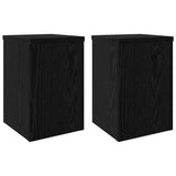 Plant Stand 2 pcs Black oak 20 x 20 x 30 cm Engineered Wood - Front View