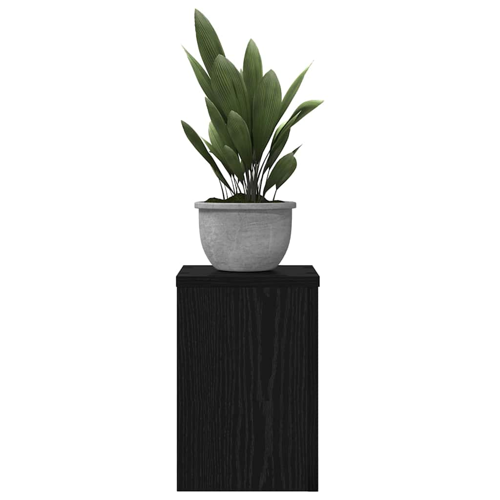 Plant Stand 2 pcs Black oak 20 x 20 x 30 cm Engineered Wood