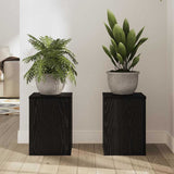 Plant Stand 2 pcs Black oak 25 x 25 x 35 cm Engineered Wood - Top-Down View