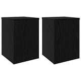 Plant Stand 2 pcs Black oak 25 x 25 x 35 cm Engineered Wood - Front View