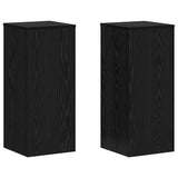 Plant Stand 2 pcs Black oak 30 x 30 x 70 cm Engineered Wood - Front View