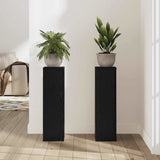 Plant Stand 2 pcs Black oak 17 x 17 x 60 cm Engineered Wood - Top-Down View