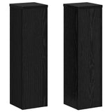Plant Stand 2 pcs Black oak 17 x 17 x 60 cm Engineered Wood - Front View