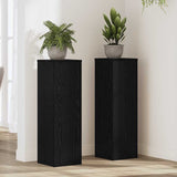 Plant Stand 2 pcs Black oak 25 x 25 x 80 cm Engineered Wood