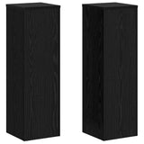 Plant Stand 2 pcs Black oak 25 x 25 x 80 cm Engineered Wood - Front View