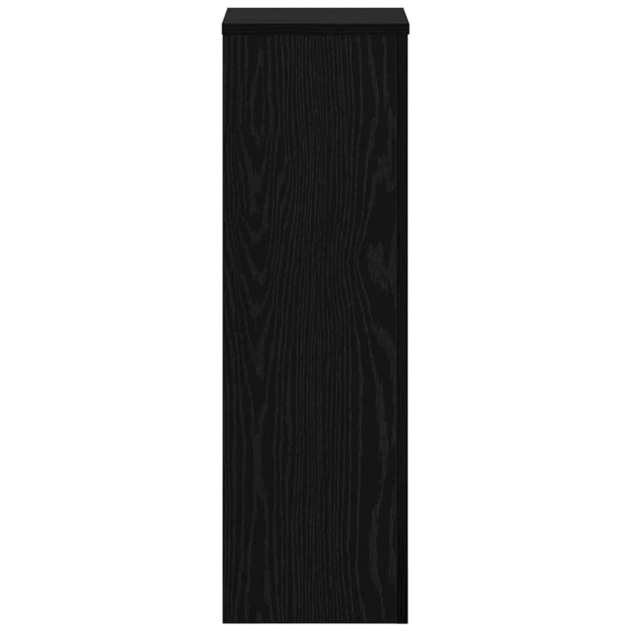 Plant Stand 2 pcs Black Oak 25 x 25 x 80 cm Engineered Wood