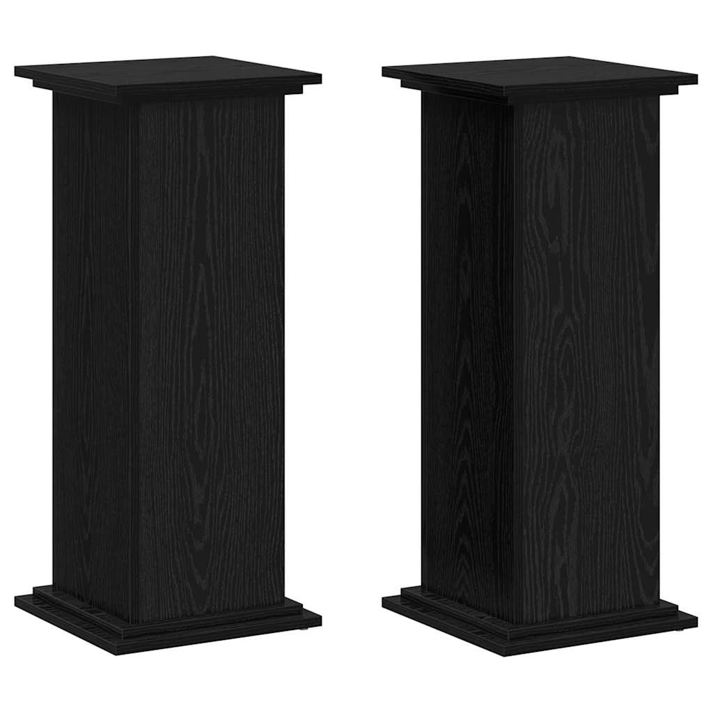 Plant Stand Black Oak 33 x 33 x 80 cm Engineered wood
