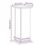 Plant Stand Black Oak 33 x 33 x 80 cm Engineered wood