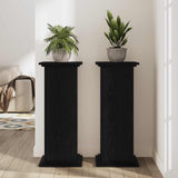 Plant Stand Black Oak 33 x 33 x 100 cm Engineered wood - Top-Down View