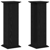 Plant Stand Black Oak 33 x 33 x 100 cm Engineered wood - Front View
