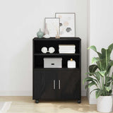 Cabinet with Shelf with Wheel Black Oak 60 x 48 x 74.5 cm