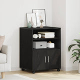 Cabinet with Shelf with Wheel Black Oak 60 x 48 x 74.5 cm - Top-Down View