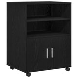 Cabinet with Shelf with Wheel Black Oak 60 x 48 x 74.5 cm - Front View