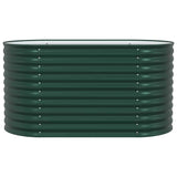 Garden Raised Bed Green 160 x 80 x 81 cm Steel - Rear View