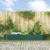Garden Raised Bed Green 320 x 80 x 44 cm Steel - Top-Down View
