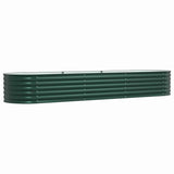Garden Raised Bed Green 320 x 80 x 44 cm Steel - Front View