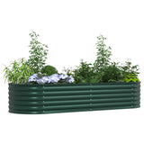 Garden Raised Bed Green 240 x 80 x 44 cm Steel - Side View