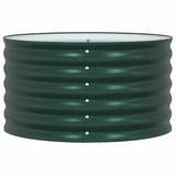 Garden Raised Bed Green 80 x 80 x 44 cm Steel - Close-Up Angle