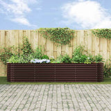 Garden Raised Bed Brown 400 x 80 x 81 cm Steel - Top-Down View