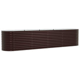 Raised Bed Brown 400 x 80 x 81 cm Steel