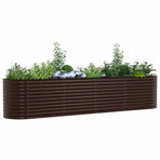 Raised Bed Brown 400 x 80 x 81 cm Steel