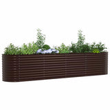 Garden Raised Bed Brown 400 x 80 x 81 cm Steel - Side View