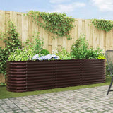 Garden Raised Bed Brown 320 x 80 x 81 cm Steel