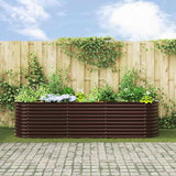 Garden Raised Bed Brown 320 x 80 x 81 cm Steel - Top-Down View
