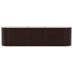 Raised Bed Brown 320 x 80 x 81 cm Steel